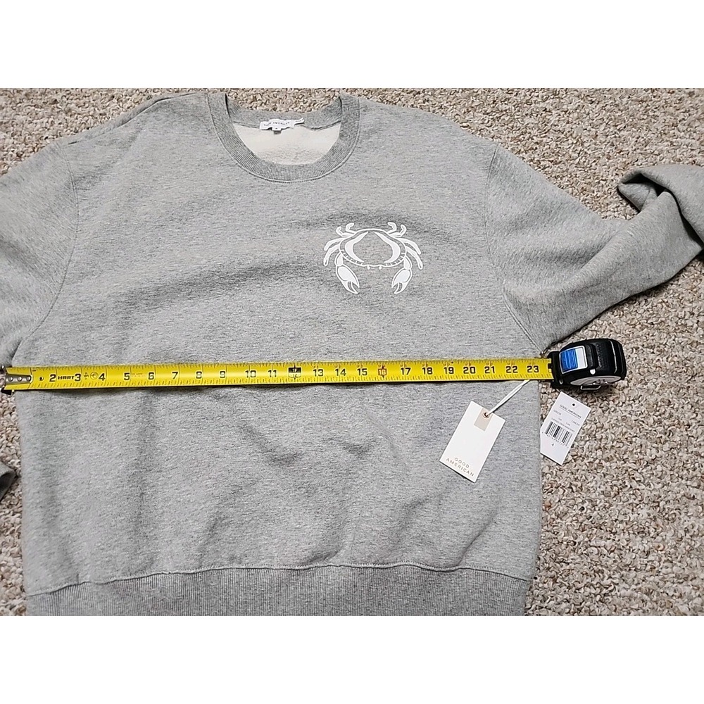Good American Gray Crewneck Sweatshirt with White Logo NWT - Picture 5 of 16